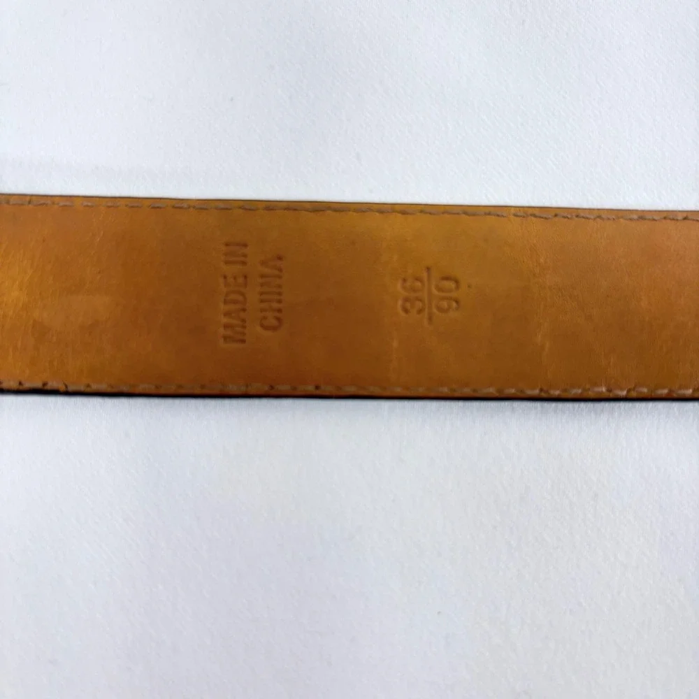Polo Ralph Lauren Belt Brown Crocodile Embossed Italian Leather 36